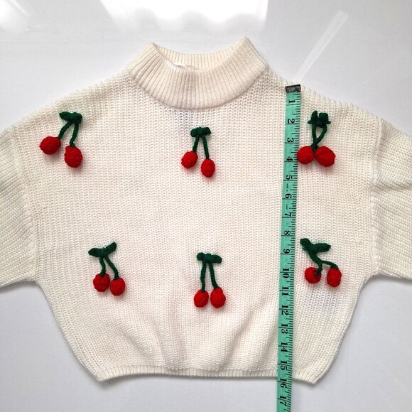 H&M Cherry Cropped Knit Sweater - Picture 6 of 8